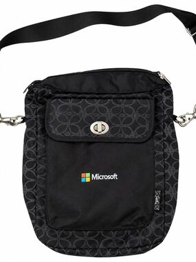 Microsoft x Thirty-One Black Geometric Crossbody Messenger Bag